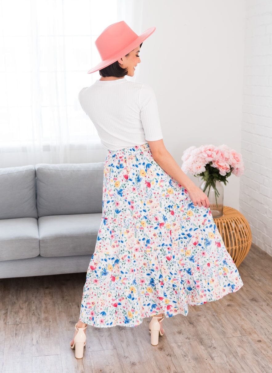 Surprise Me With Flowers Modest Maxi Skirt Skirts vendor-unknown