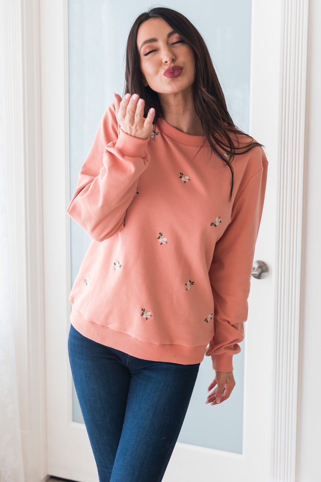 Blooming Bouquet Modest Sweatshirt Modest Dresses vendor-unknown