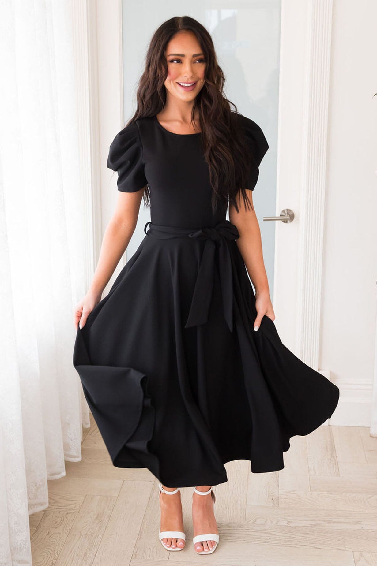 gianna midi dress The Fuchsia Modest Fit & Flare Dress