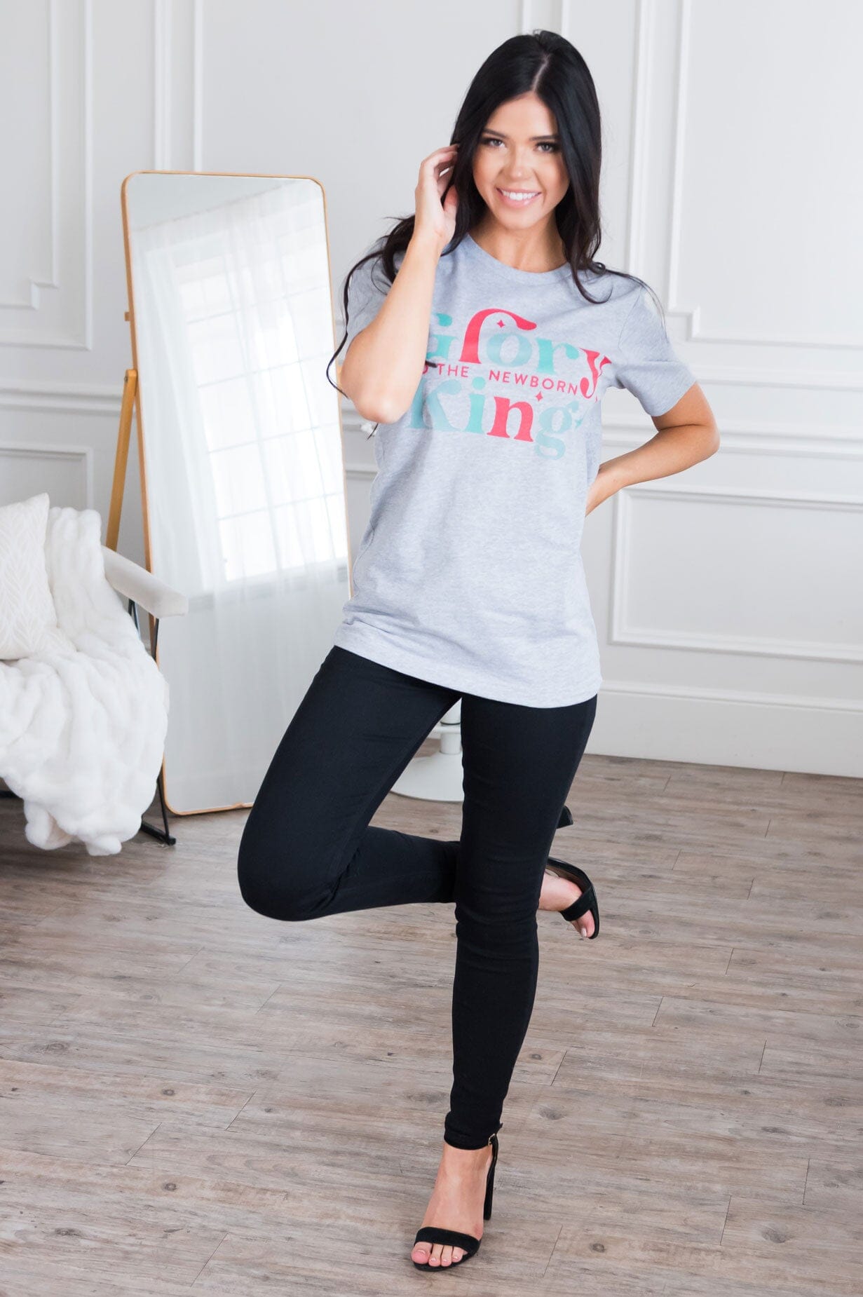 Glory To The Newborn King Modest Graphic Tee Modest Dresses vendor-unknown