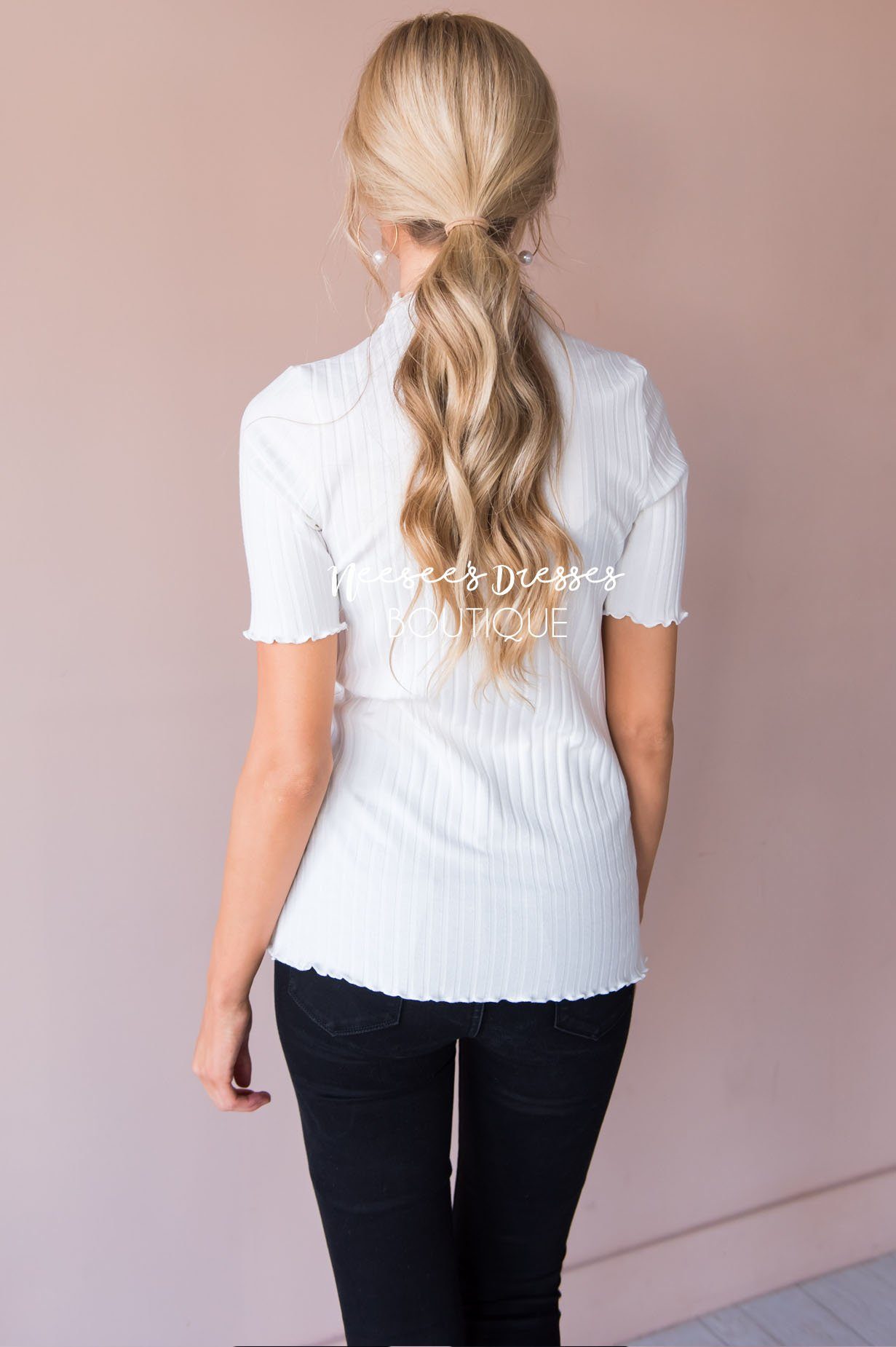 Goes with Everything Ribbed Top Modest Dresses vendor-unknown