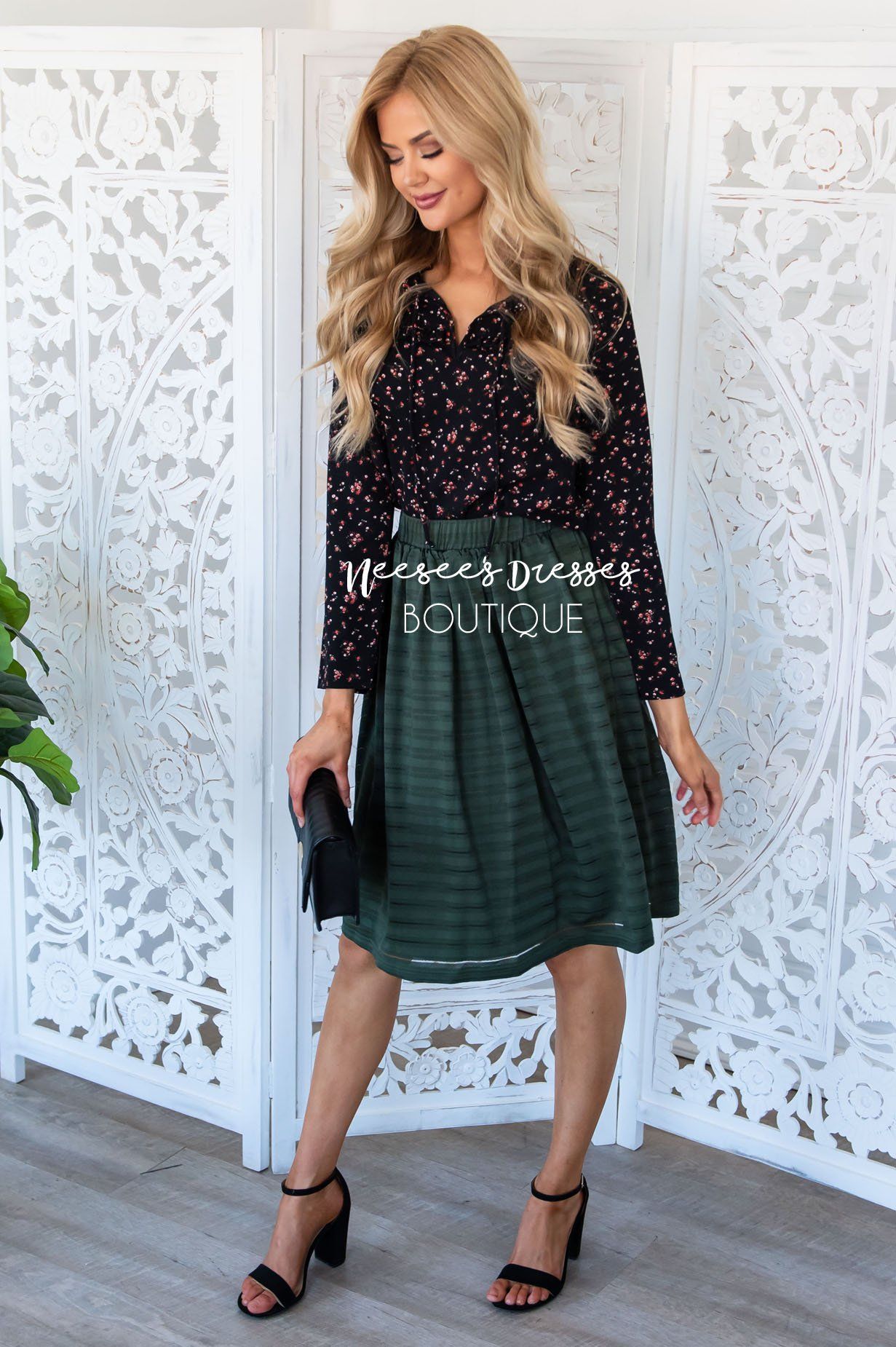 Good Day Sunshine Flowy Skirt Modest Dresses vendor-unknown
