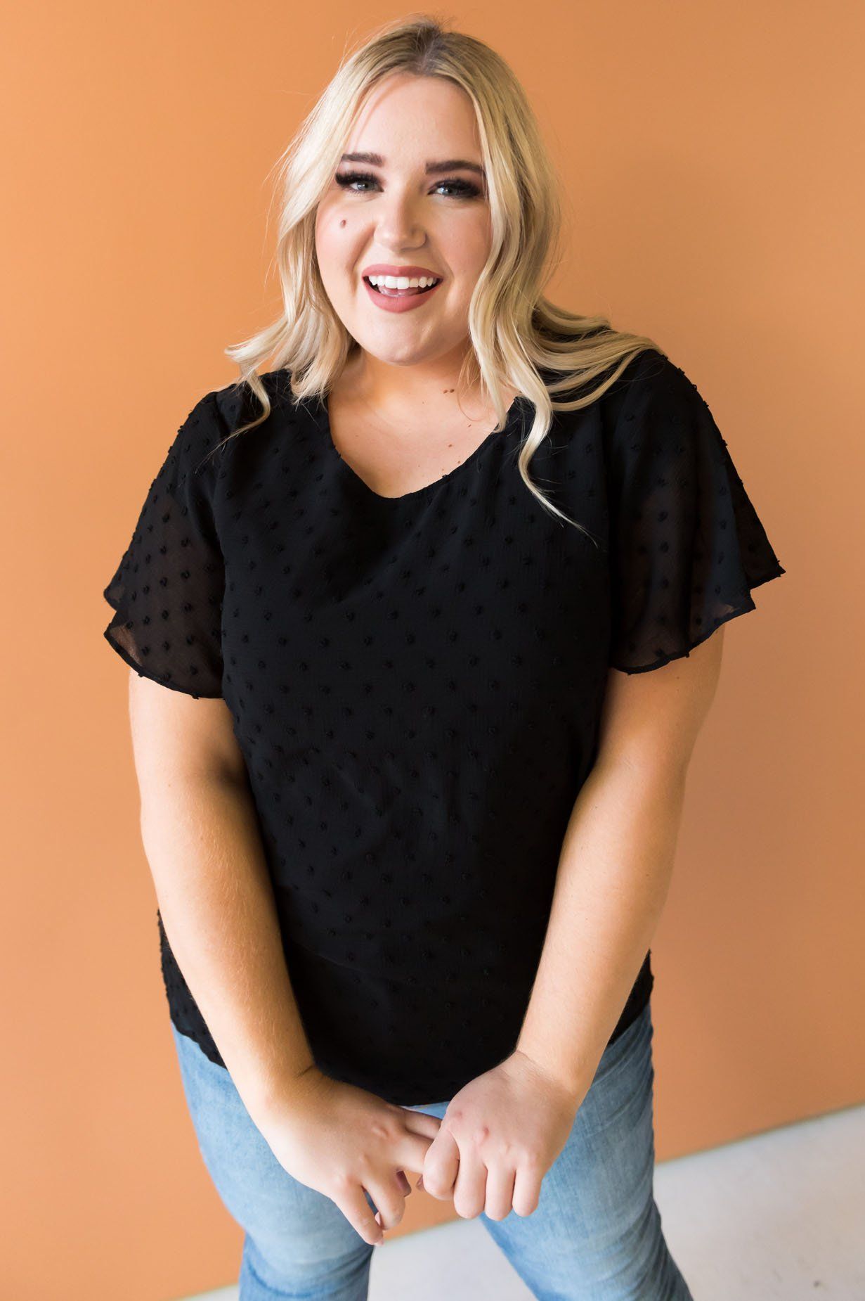 Gorgeous Swiss Dot Blouse Tops vendor-unknown