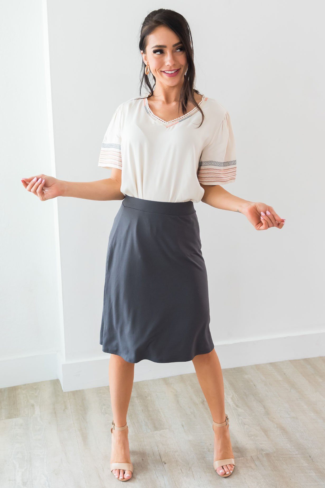 Crushing On You Modest A-line Skirt Modest Dresses vendor-unknown