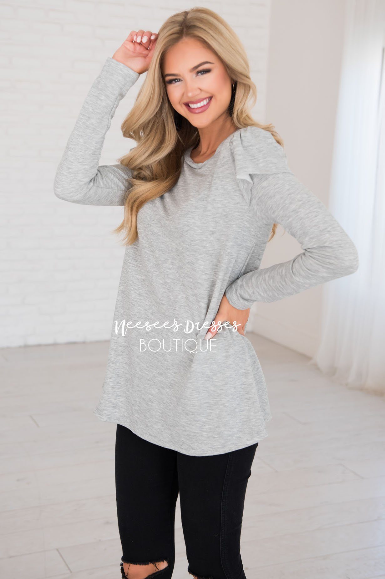 You're So Beautiful Ruffle Sleeve Top Modest Dresses vendor-unknown