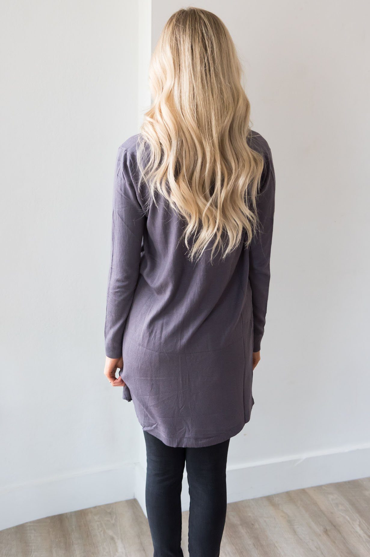 Grey Skies Ahead Modest Cardigan Tops vendor-unknown