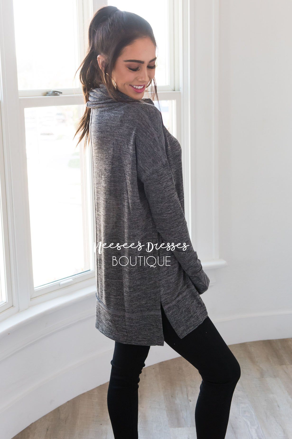 Sheer Modest Cowl Neck Tunic Modest Dresses vendor-unknown