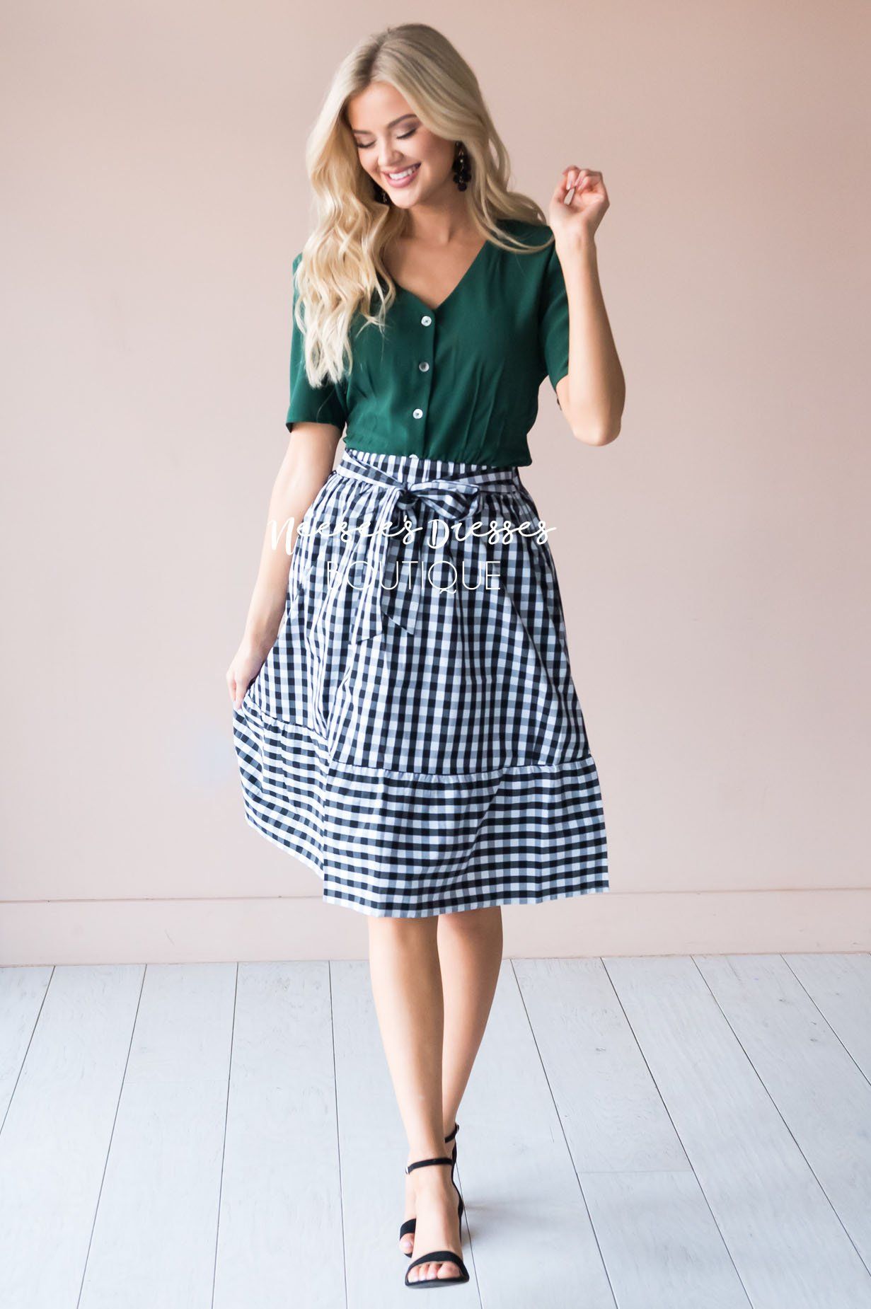 Classic Peplum Modest Blouse Tops vendor-unknown