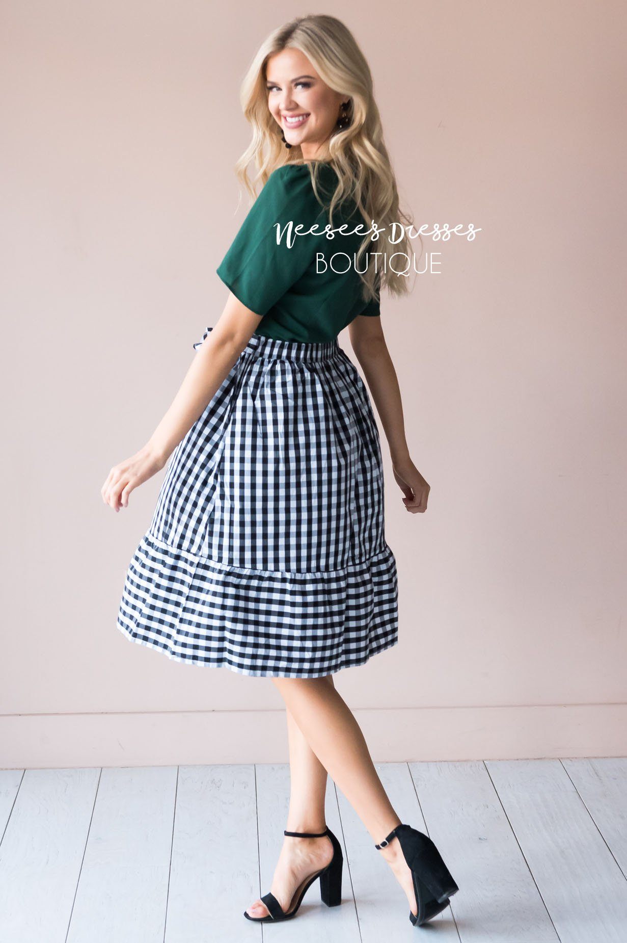 Classic Peplum Modest Blouse Tops vendor-unknown