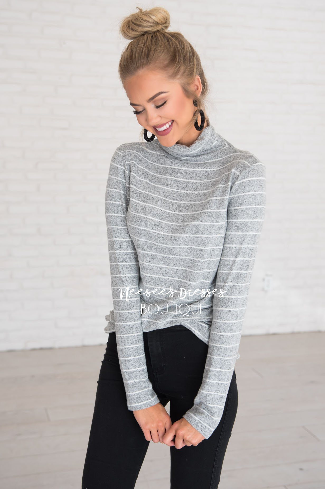 Happy Times Striped Sweater Modest Dresses vendor-unknown