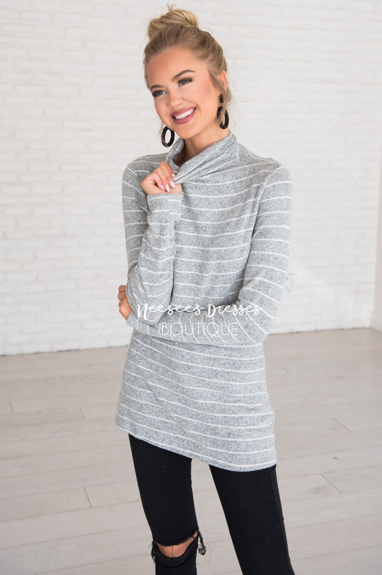 Happy Times Striped Sweater Modest Dresses vendor-unknown