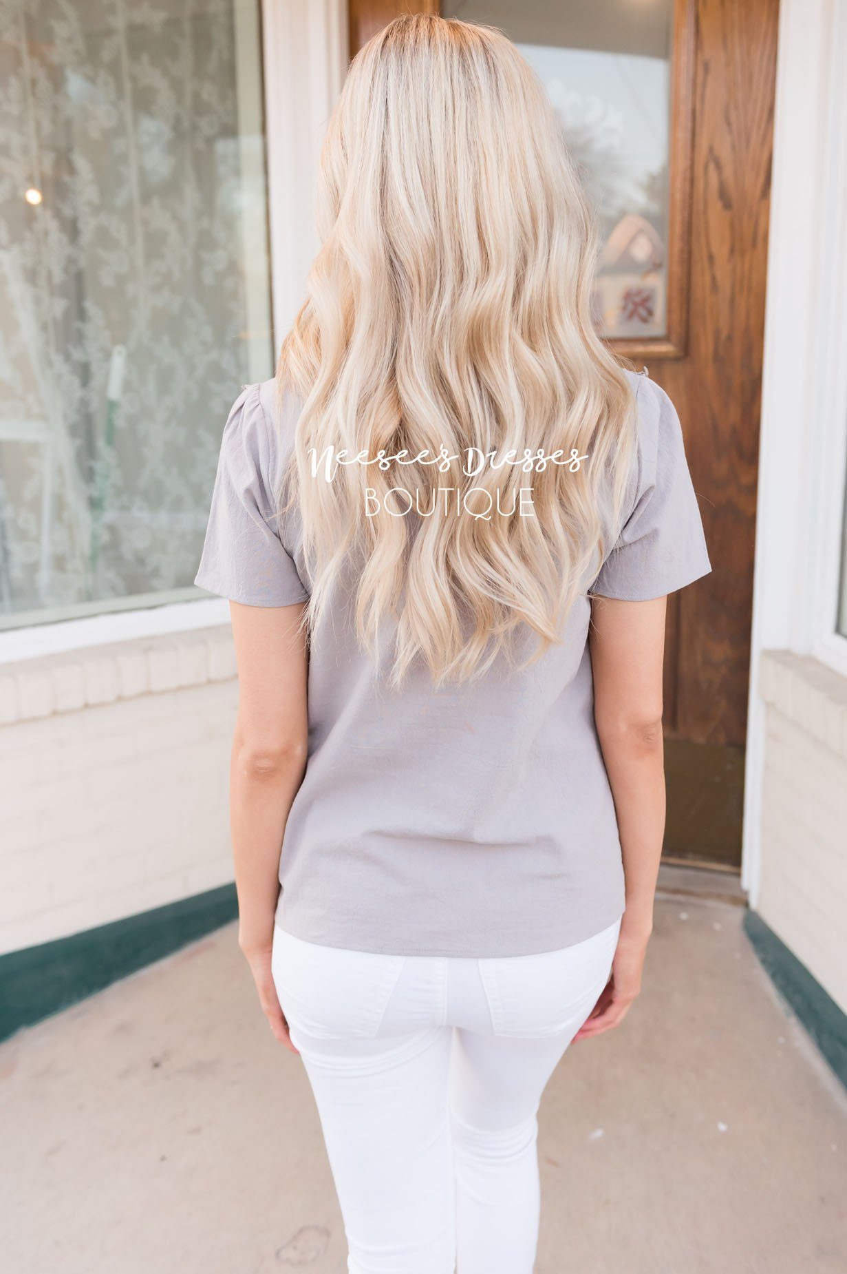 Darling Crochet Detail Modest Blouse Tops vendor-unknown