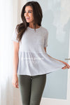 Got A Hold On You Modest Peplum Blouse Tops vendor-unknown