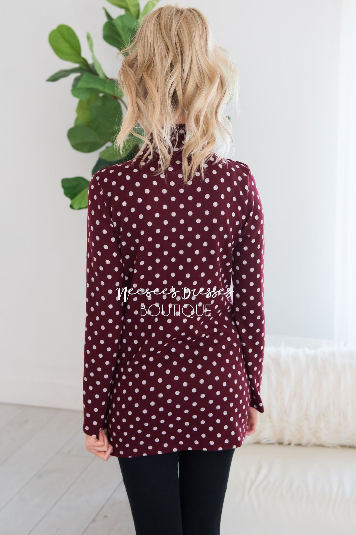 Happy Times Polka Dot Sweater Modest Dresses vendor-unknown