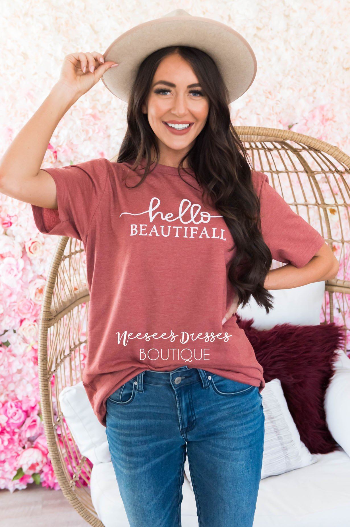 Hello Beautifall Modest Tee Modest Dresses vendor-unknown