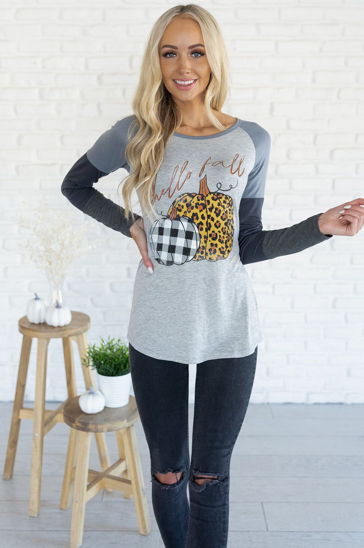 FREE Columbus Day Hello Fall Top Modest Dresses vendor-unknown