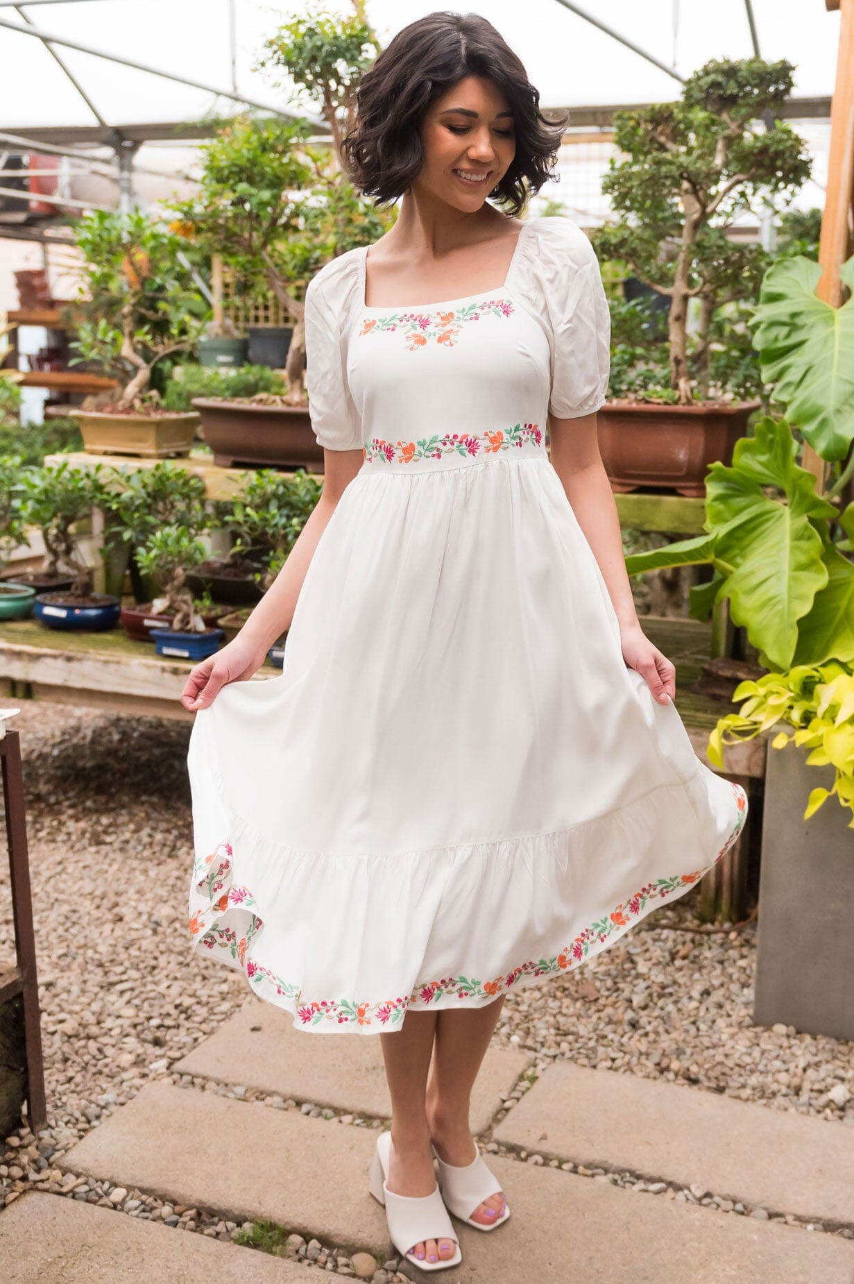 modest embroidered dress Long Formal A Line Modest Mother of the Bride Dress