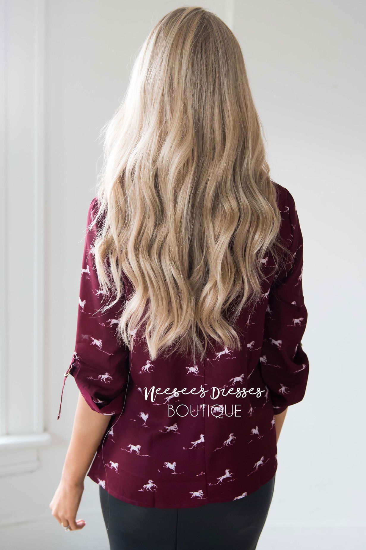 D-Ring Trim Blouse Tops vendor-unknown