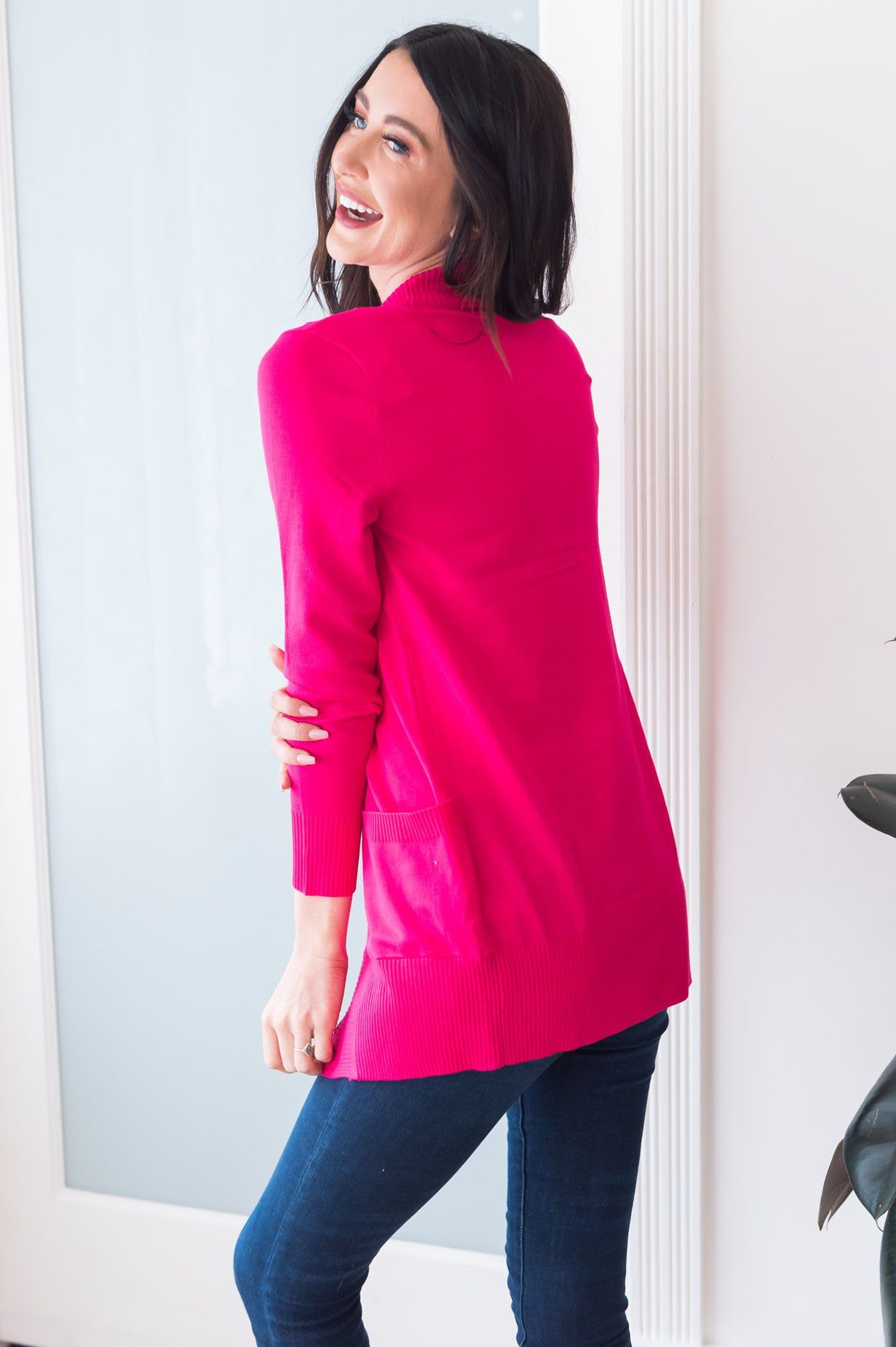 Long Distance Modest Pocket Cardigan Tops vendor-unknown