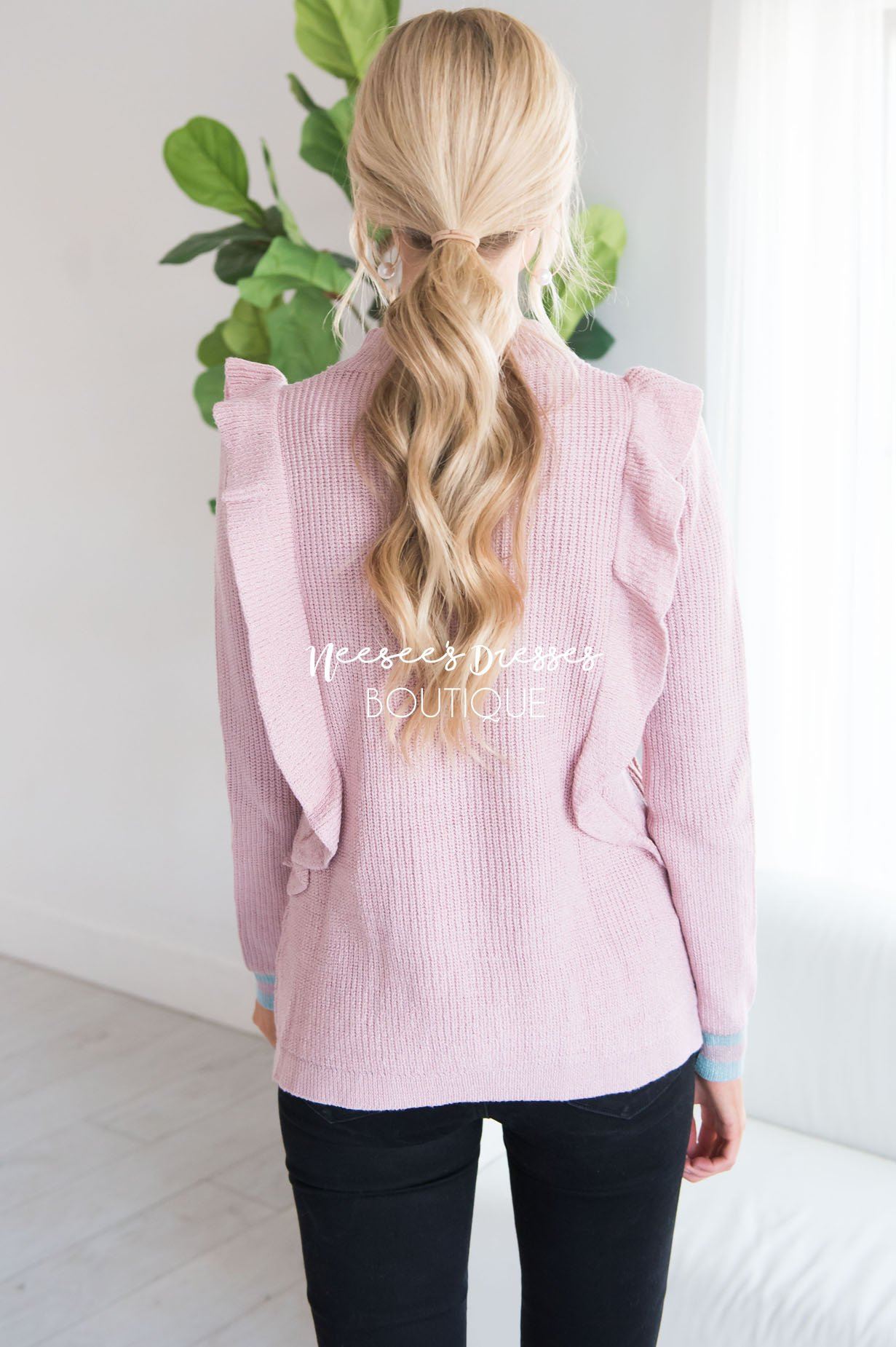 It's All About The Ruffles Sweater Modest Dresses vendor-unknown