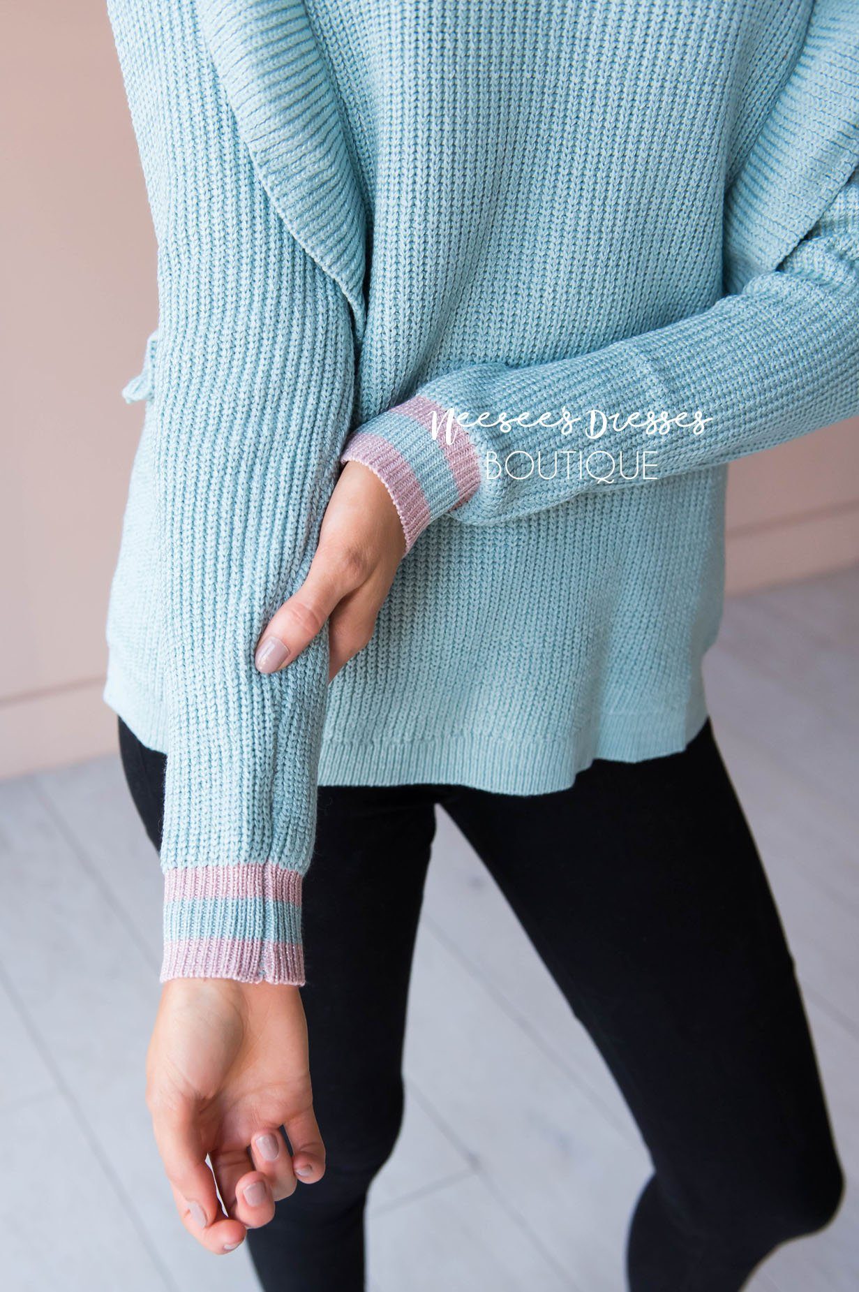 It's All About The Ruffles Sweater Modest Dresses vendor-unknown