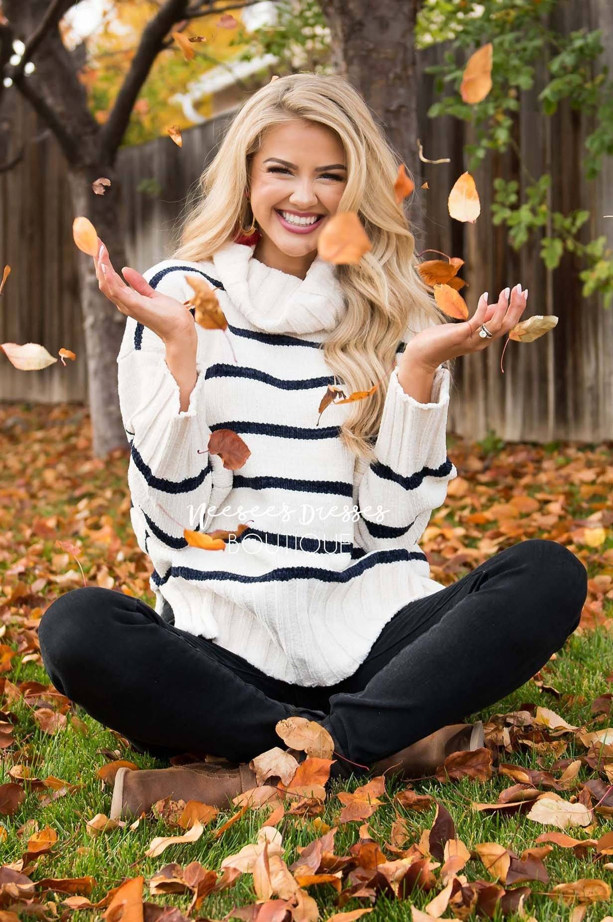 Cozy By The Fire Turtle Neck Sweater Tops vendor-unknown