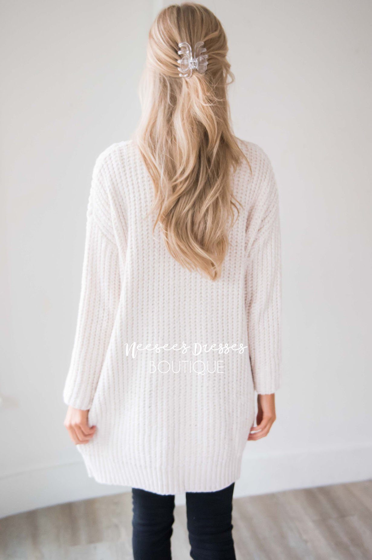 Open Front Chenille Knit Cardigan Tops vendor-unknown