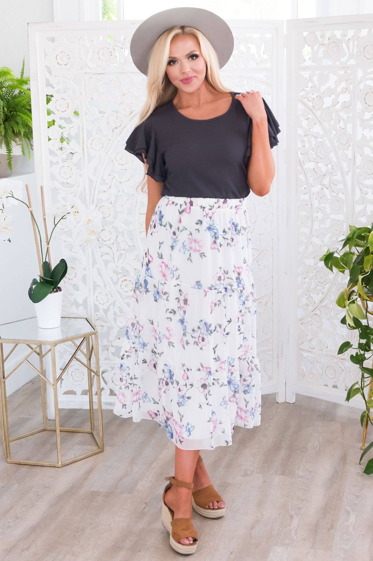 Falling For Floral Modest Skirt Modest Dresses vendor-unknown