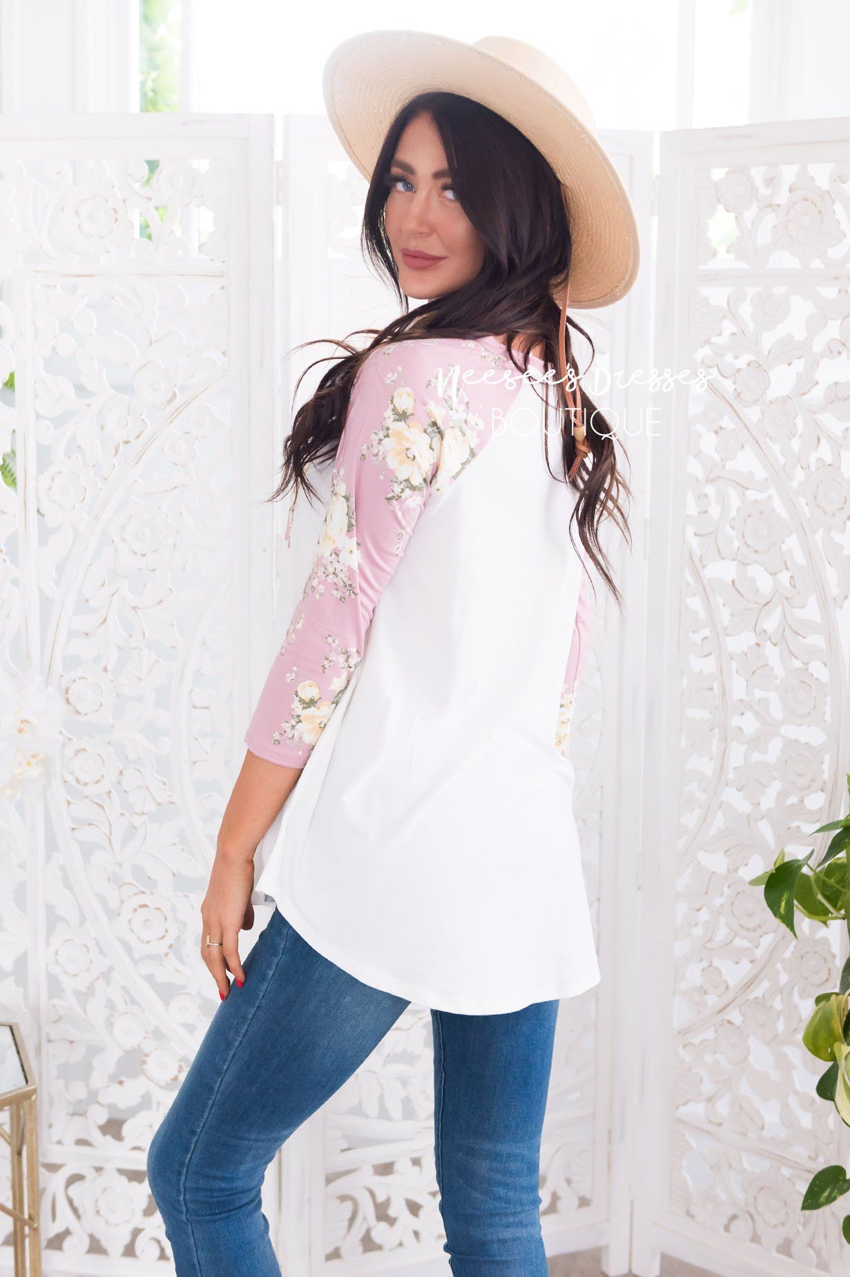 Back Again Modest Baseball Tee Modest Dresses vendor-unknown