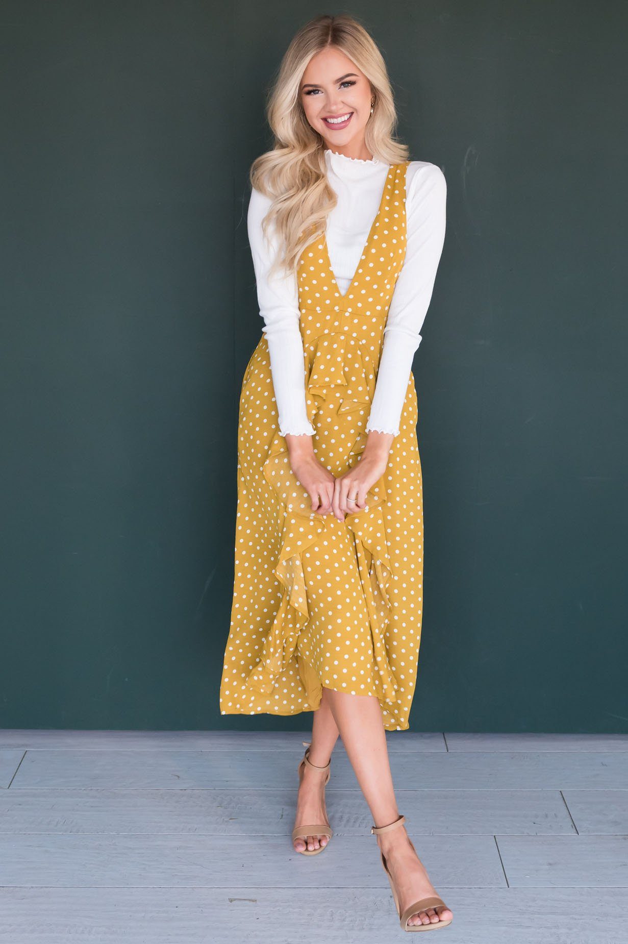 The Jenessa Overall Dress Modest Dresses vendor-unknown