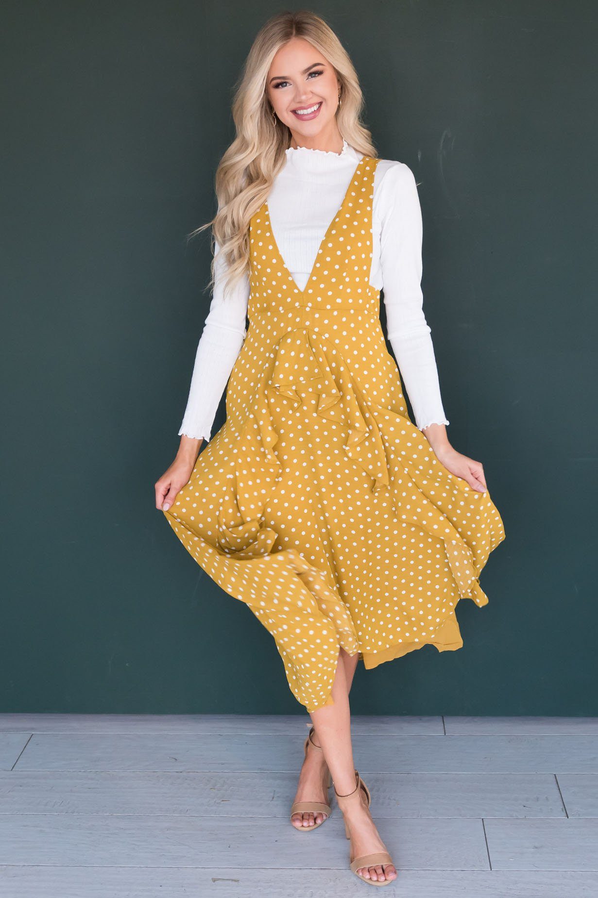 The Jenessa Overall Dress Modest Dresses vendor-unknown
