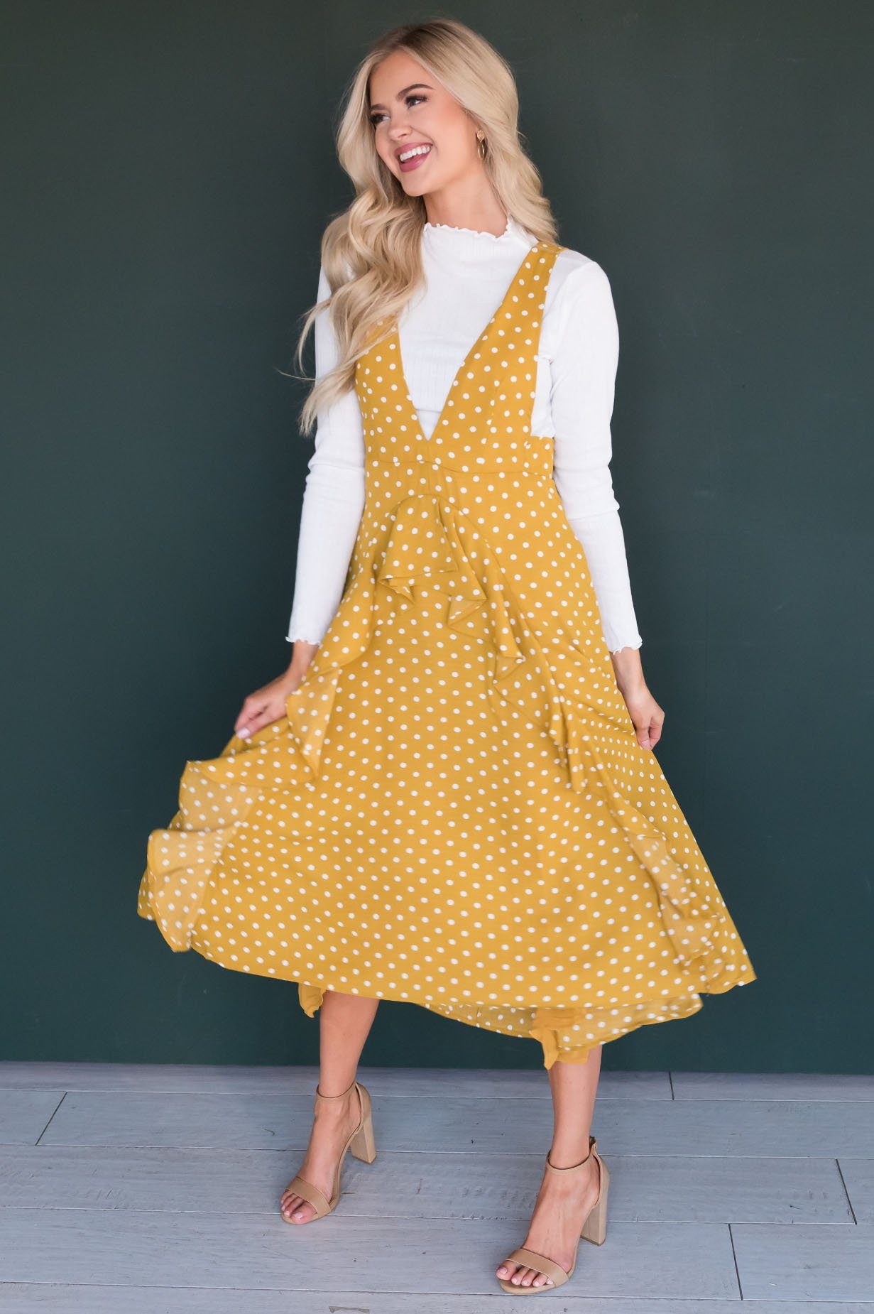 The Jenessa Overall Dress Modest Dresses vendor-unknown
