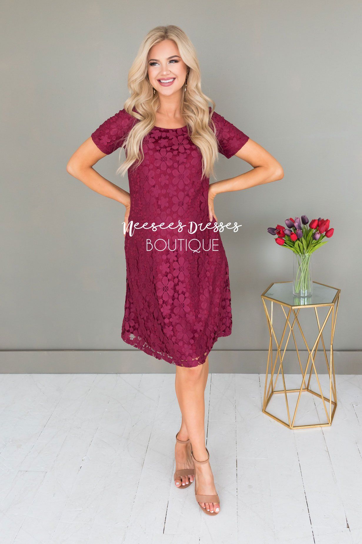 The Kennedy Lace Shift Dress Modest Dresses vendor-unknown