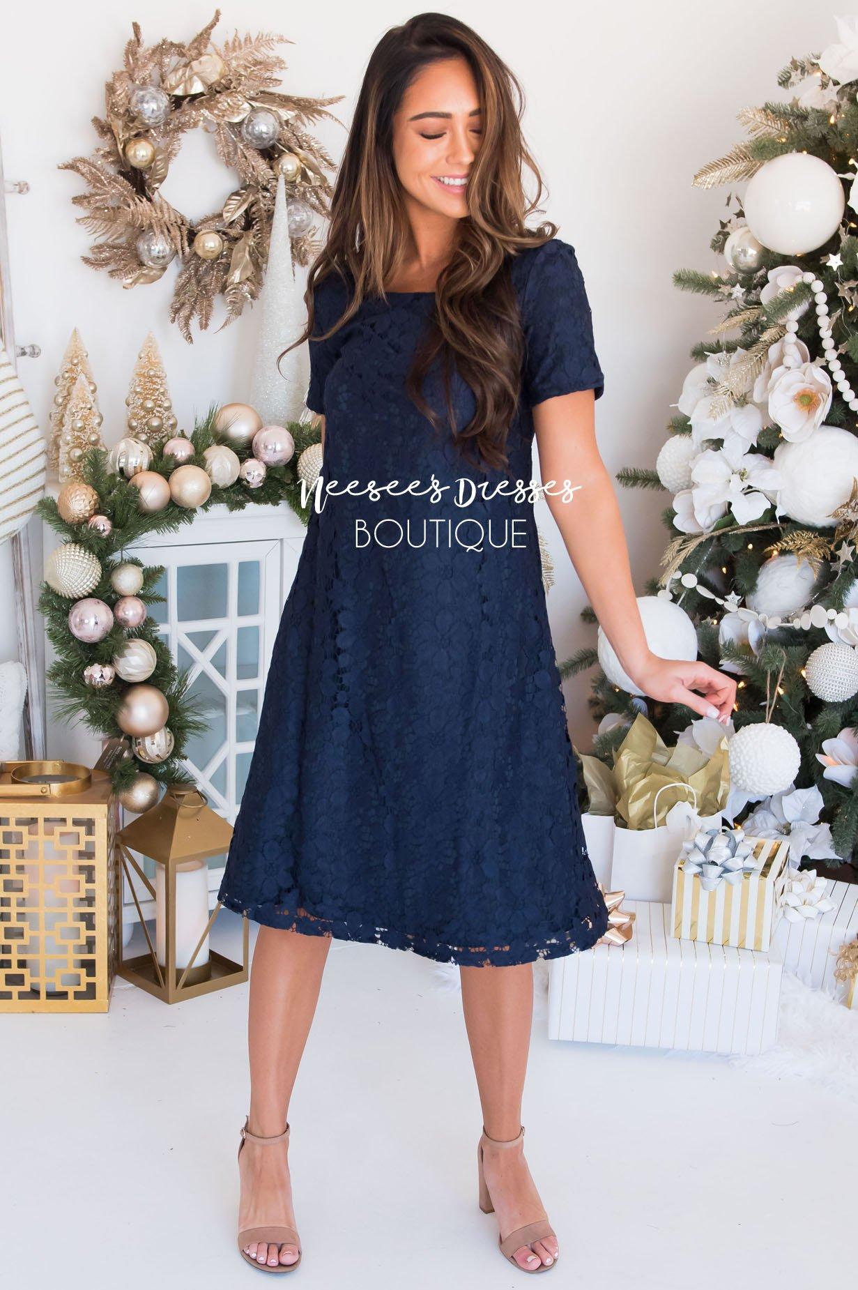 The Kennedy Lace Shift Dress Modest Dresses vendor-unknown
