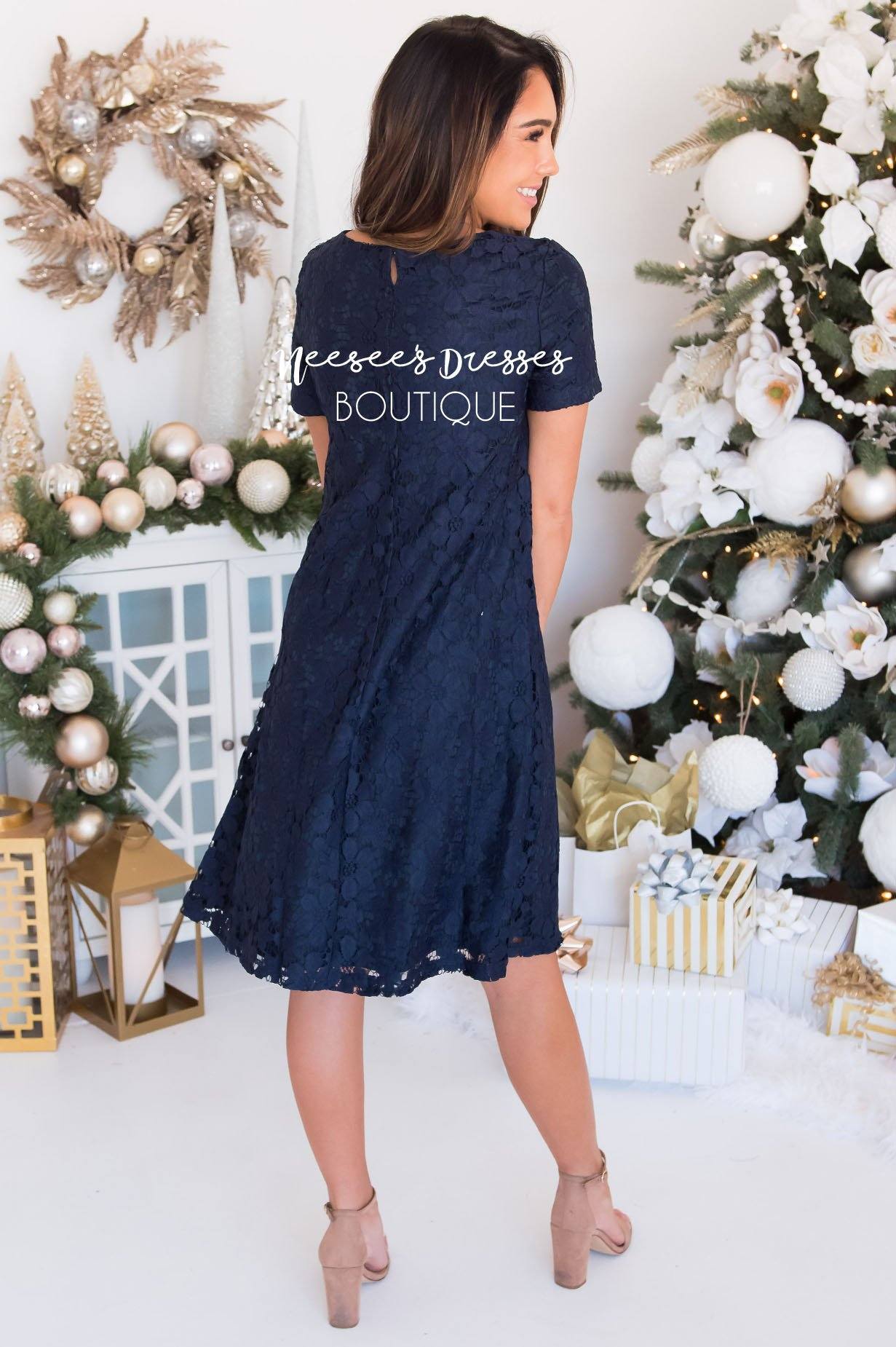 The Kennedy Lace Shift Dress Modest Dresses vendor-unknown