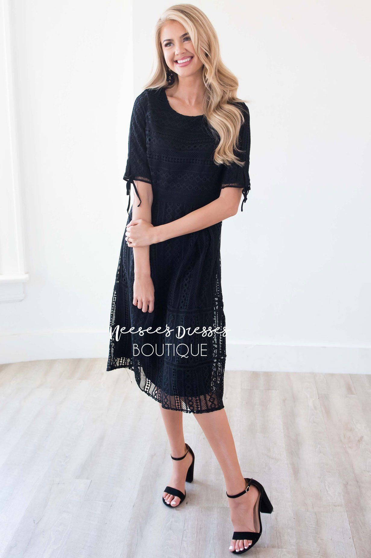 The Alyce Black Lace Dress Modest Dresses vendor-unknown