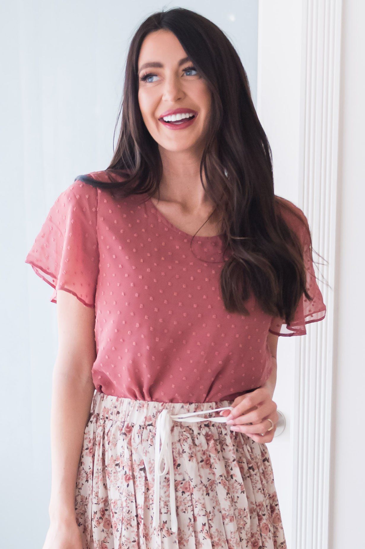 Gorgeous Swiss Dot Blouse Tops vendor-unknown