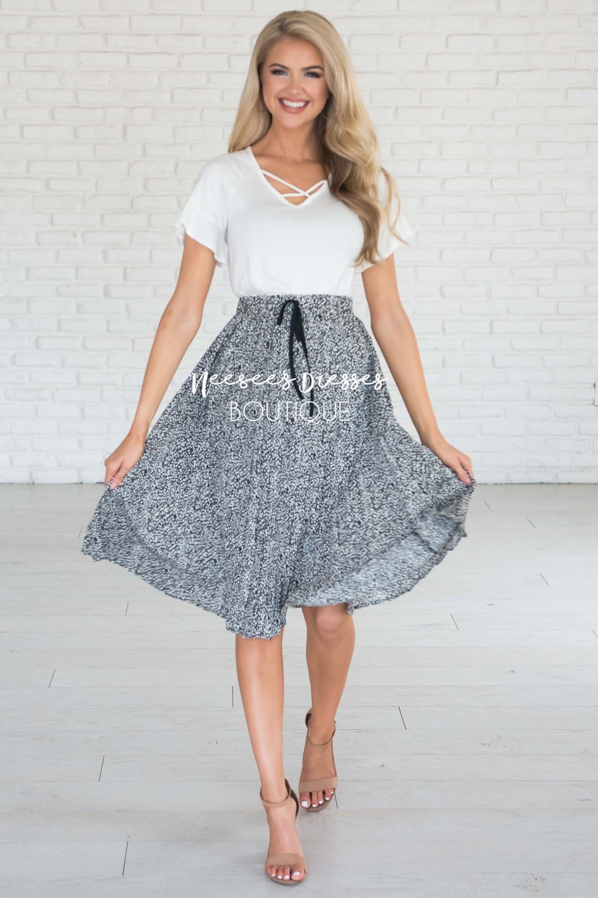 Ahead Of The Game Animal Print Skirt Modest Dresses vendor-unknown