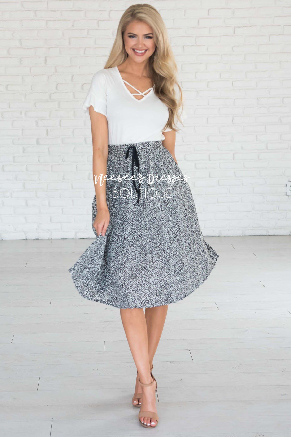 Ahead Of The Game Animal Print Skirt Modest Dresses vendor-unknown