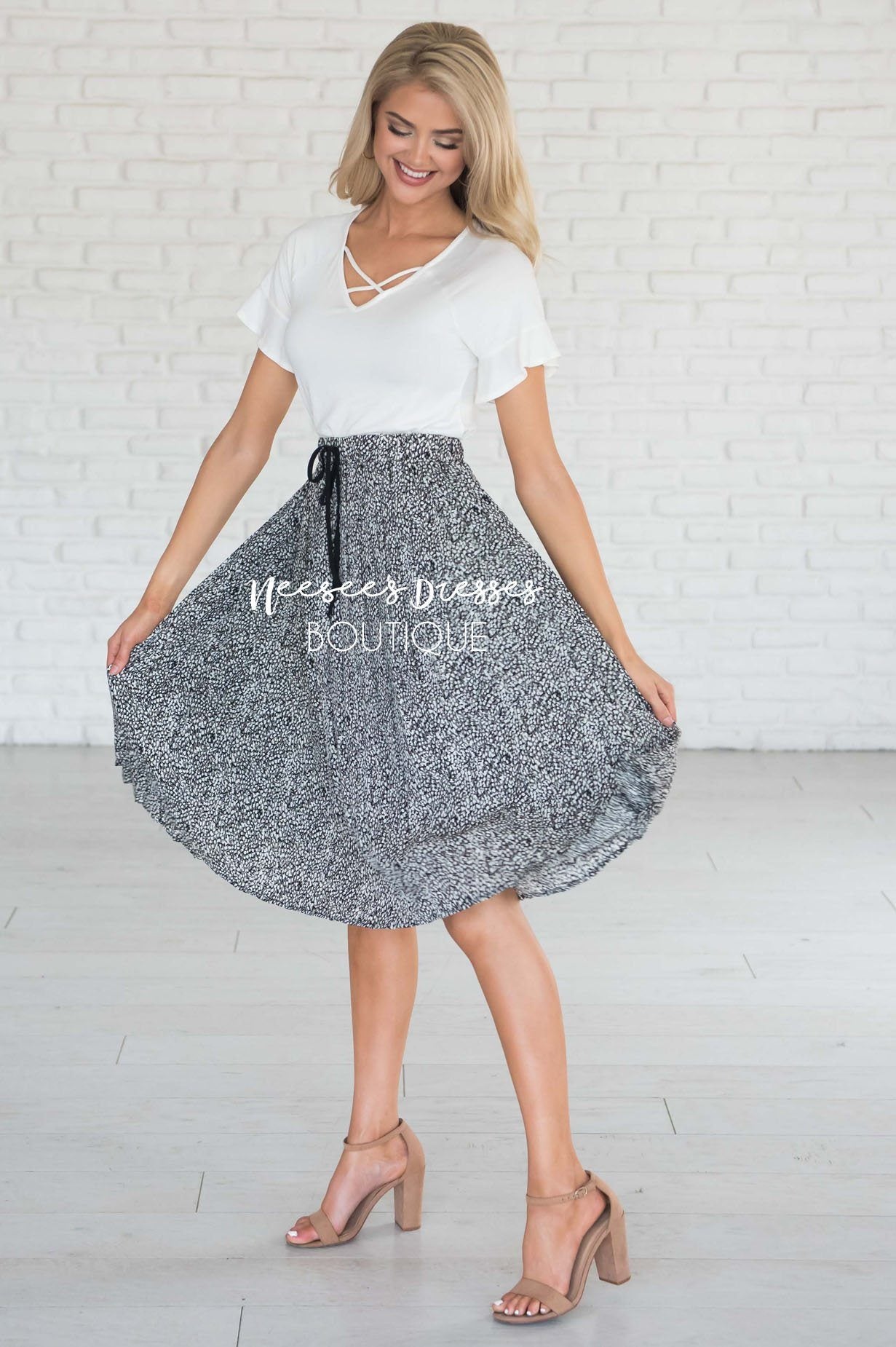 Ahead Of The Game Animal Print Skirt Modest Dresses vendor-unknown