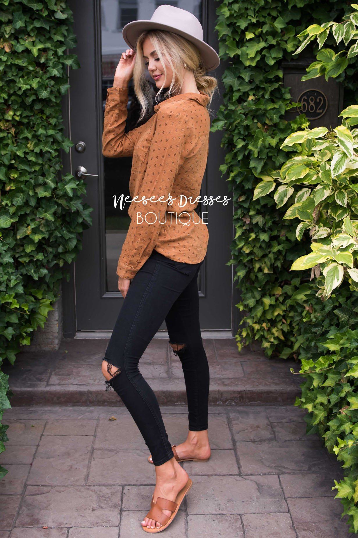 Dream Of Me Button Down Top Tops vendor-unknown