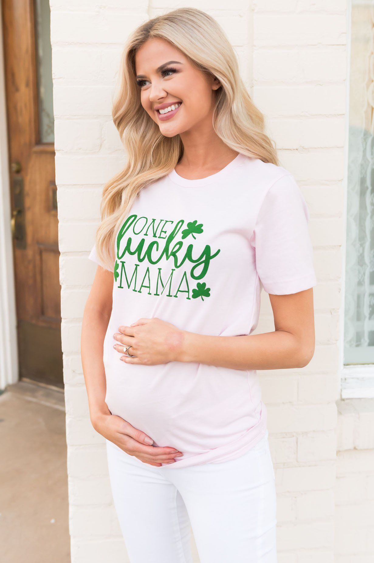 One Lucky Mama Modest Tee Tops vendor-unknown