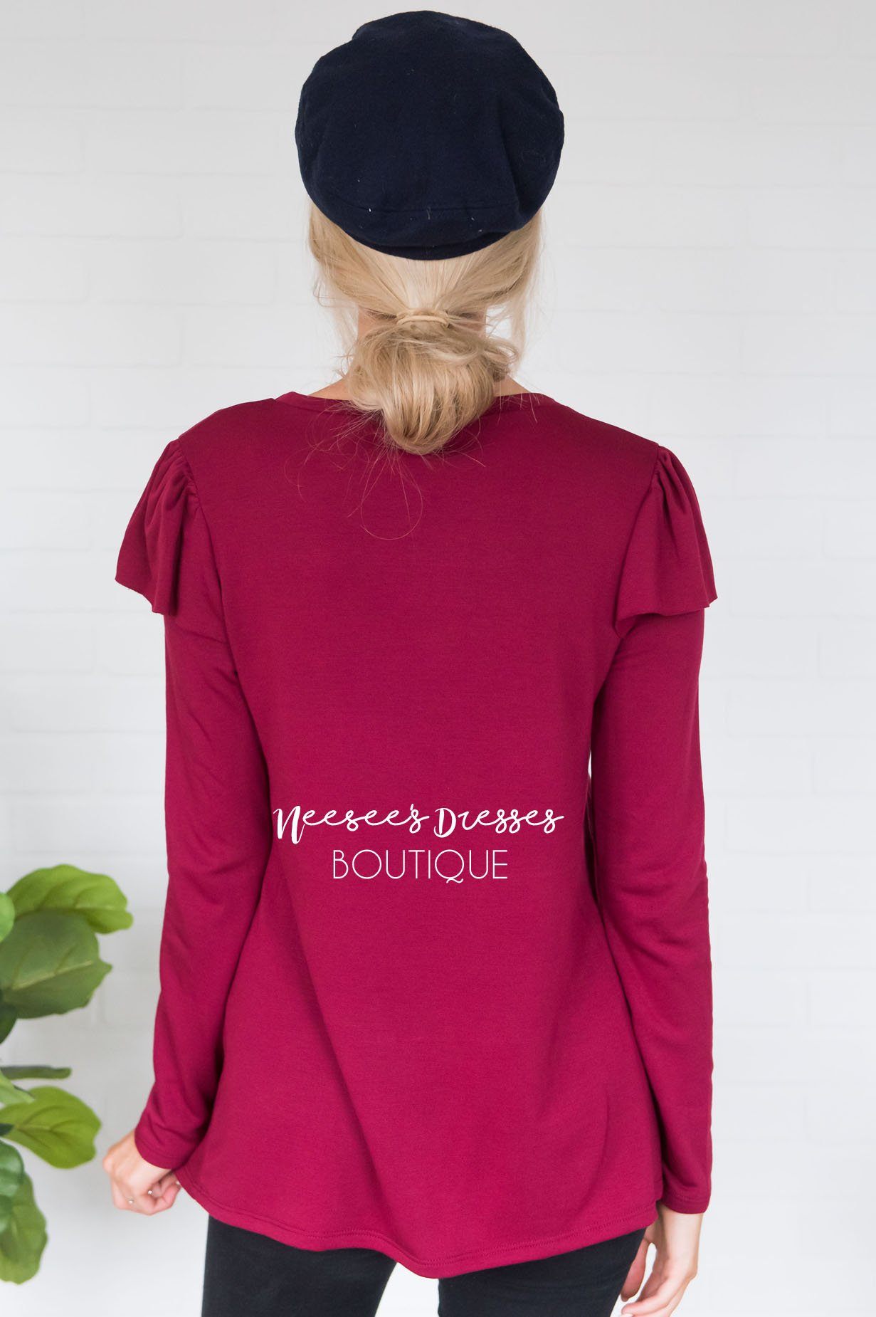 You're So Beautiful Ruffle Sleeve Top Modest Dresses vendor-unknown