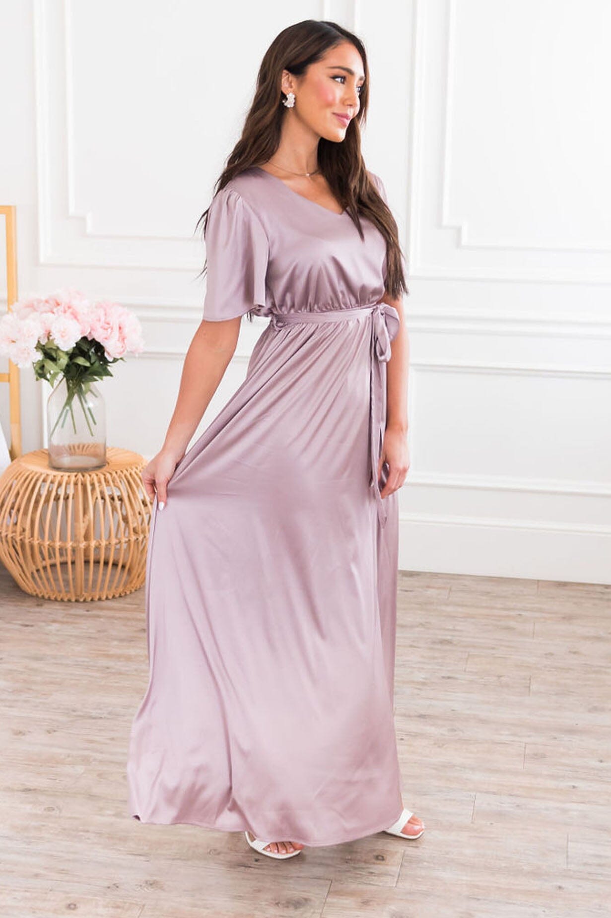 modest silk maxi dress chiffon silk dress Nuichan women's modest maxi dress, long sleeve dress in chiffon fabric-parroquiadesanalbertomagno.com