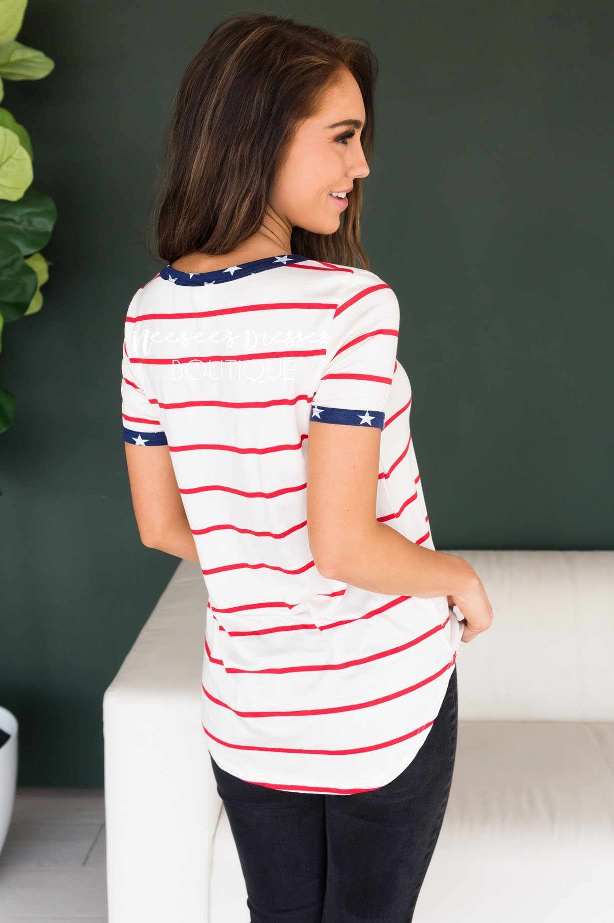 Home of the Brave Modest Tee Tops vendor-unknown