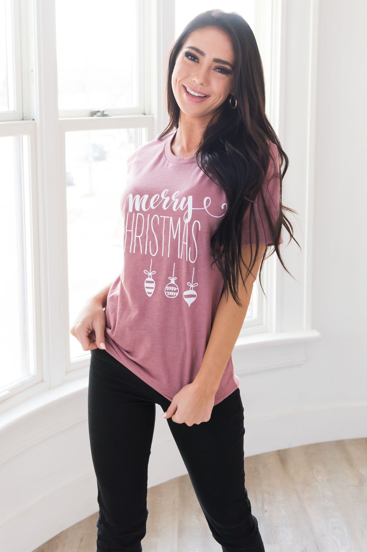 Ornamental Merry Christmas Modest Tee Modest Dresses vendor-unknown