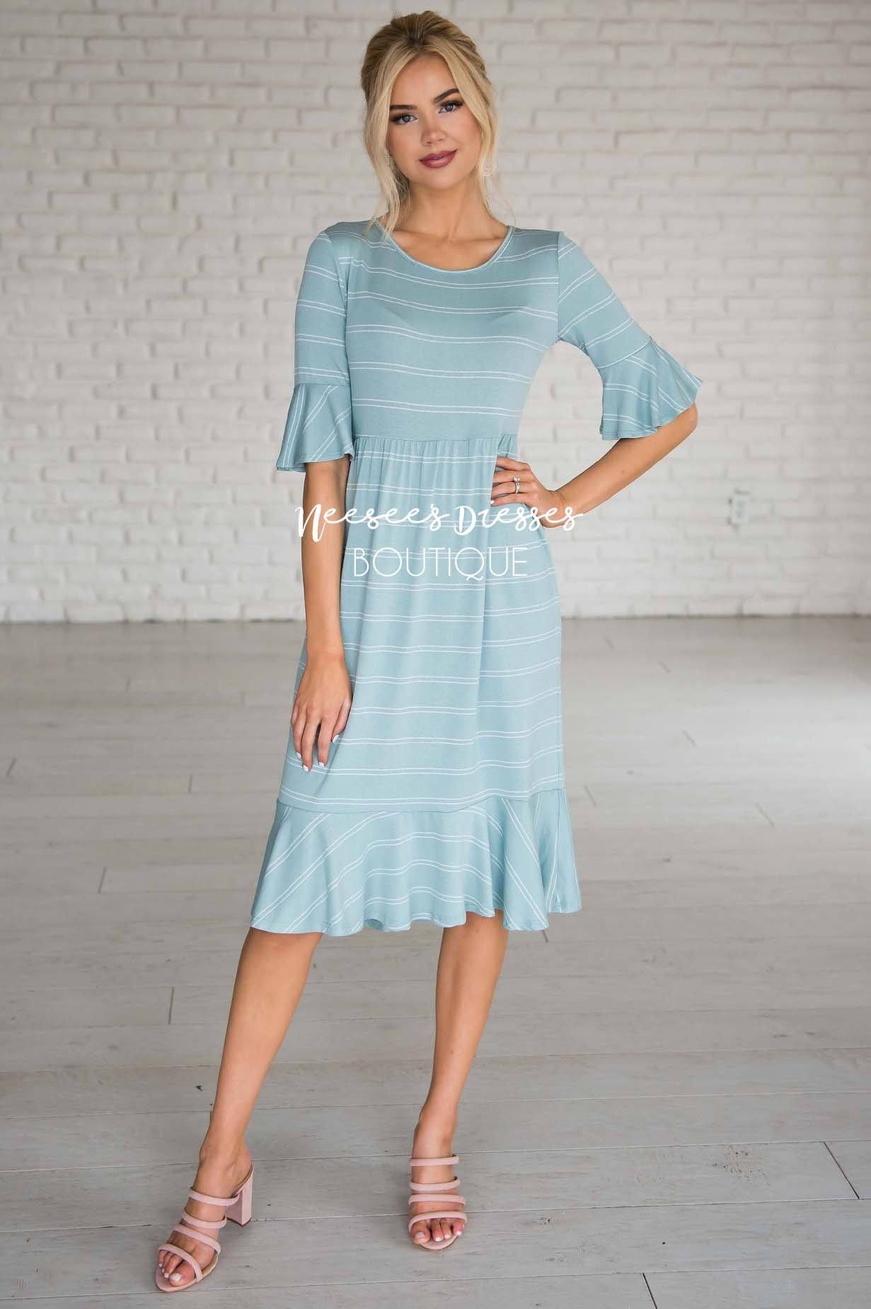 The Jessa Bell Sleeve Dress Modest Dresses vendor-unknown