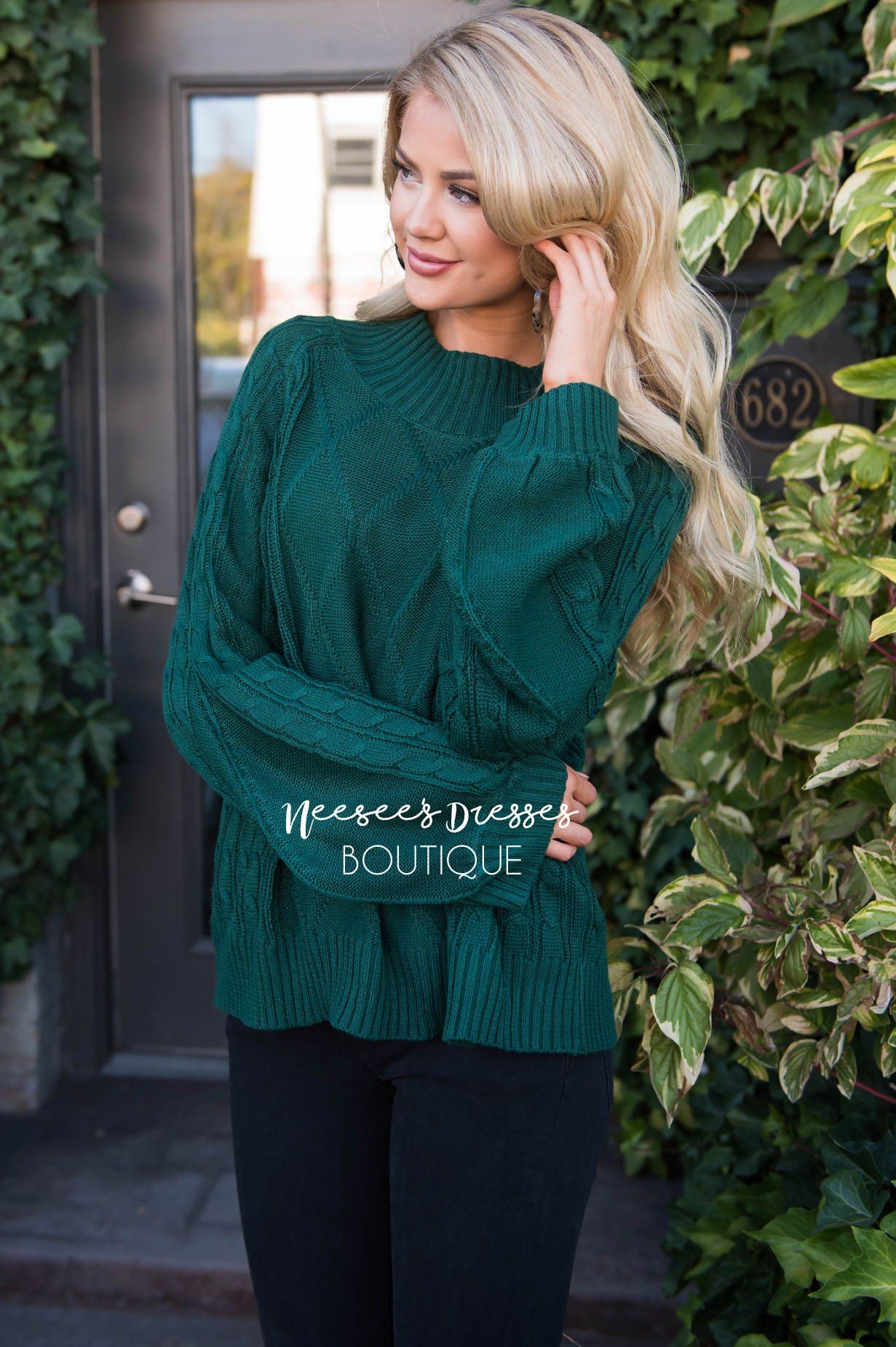 Missing Me cable knit sweater Tops vendor-unknown