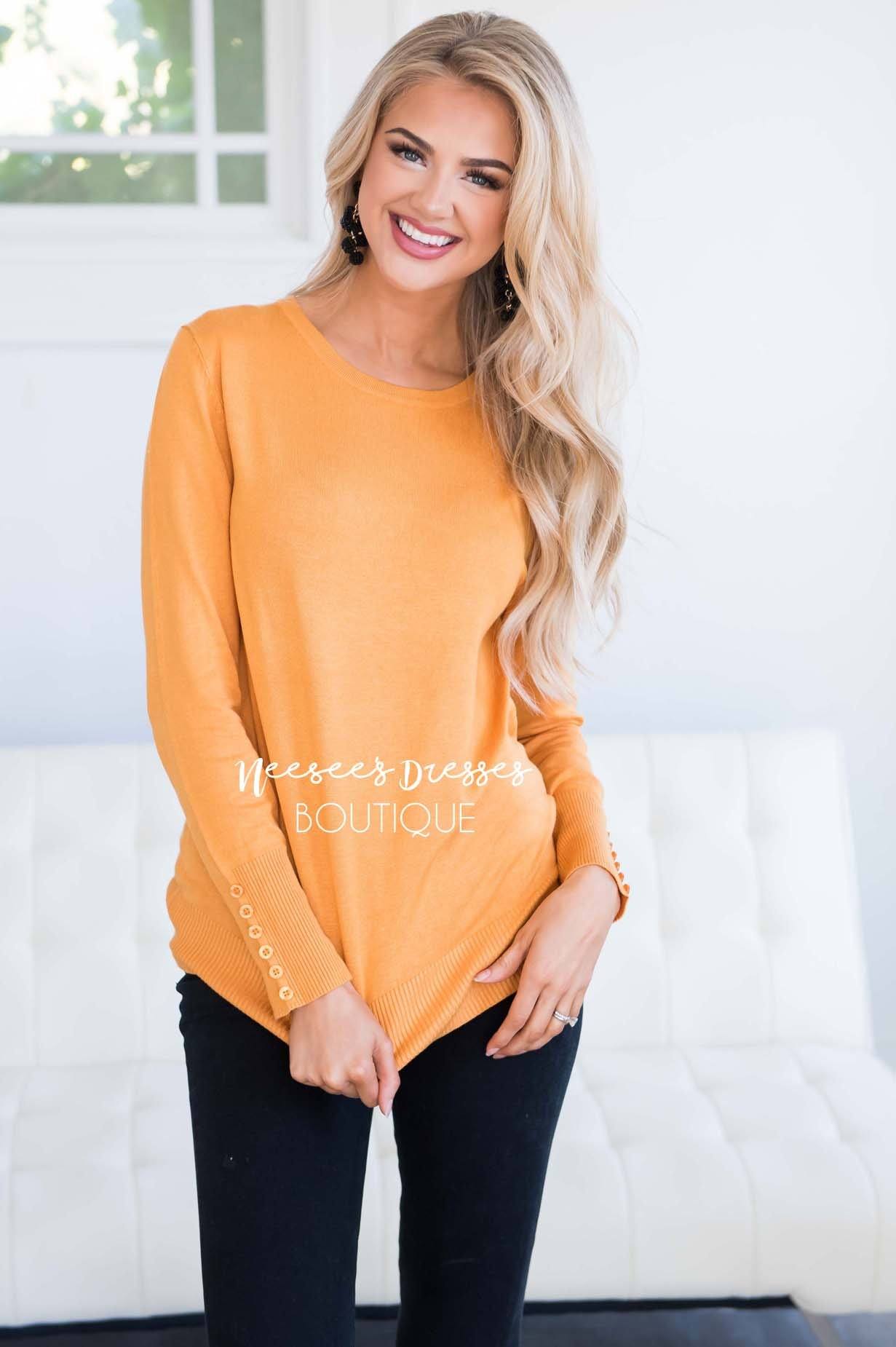 In Love with Fall Button Sleeve Sweater Tops vendor-unknown