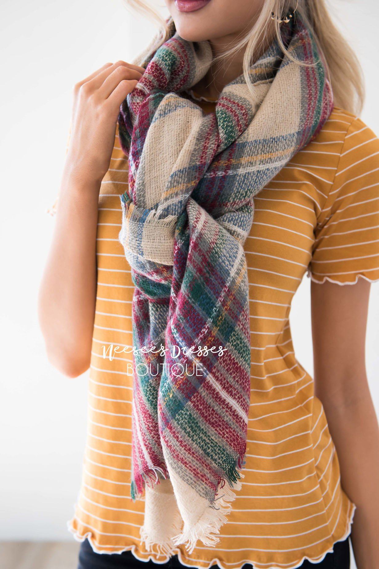 Checkmate Plaid Blanket Scarf Accessories & Shoes Leto Accessories